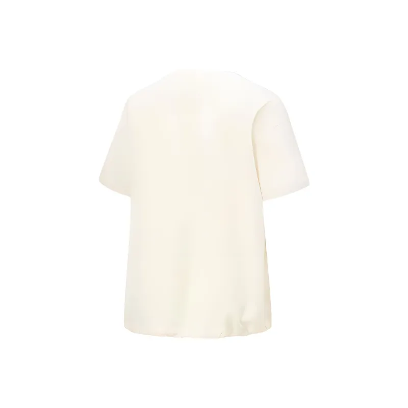 LiNing Drop Shoulder Sleeve T Shirt Women's Ecru-1