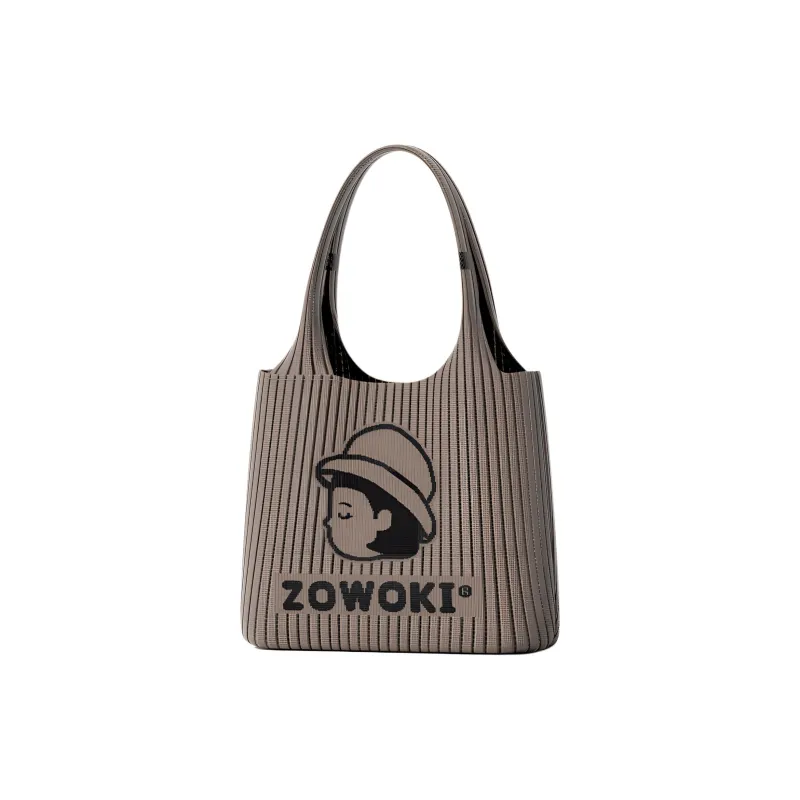 Zowoki Knitted Fabric Shoulder Bag Regular Women's White/Camel-4