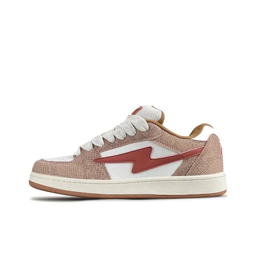 LuzaoT SUPER DRAG Anti Slip Wear Resistant Low Top Skateboard Shoes Women's White Brown