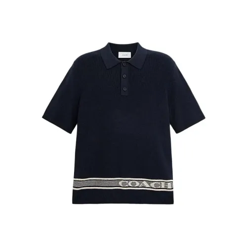 COACH SS24 Polo Shirt Men's Marine Blue