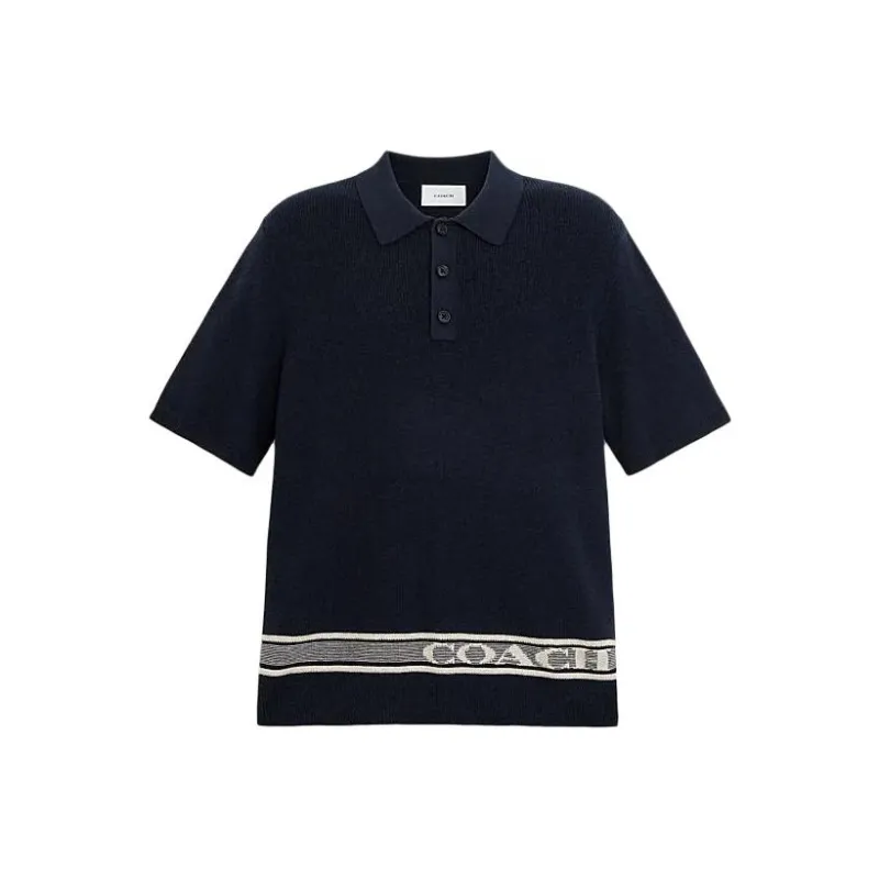 COACH SS24 Polo Shirt Men's Marine Blue-0