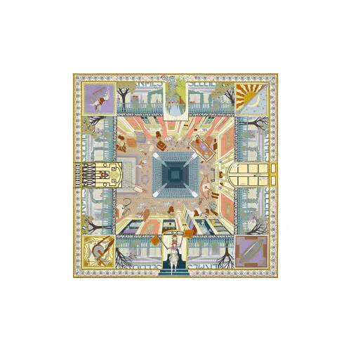 HERMES Silk Scarf Women's Multicolor