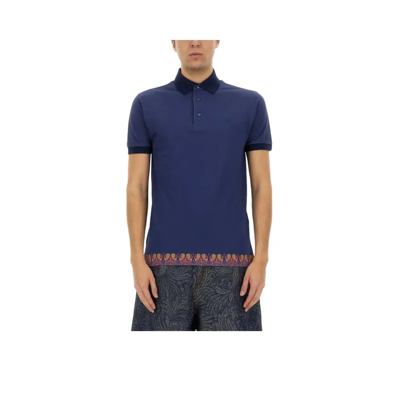 ETRO Paisley trim Polo Shirt-0