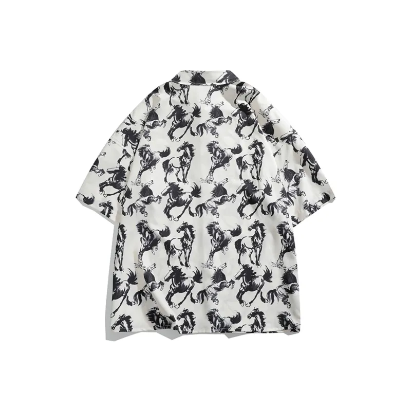 ROBINHOOD Shirt Unisex Beige Apricot Ink Wash Steed-1