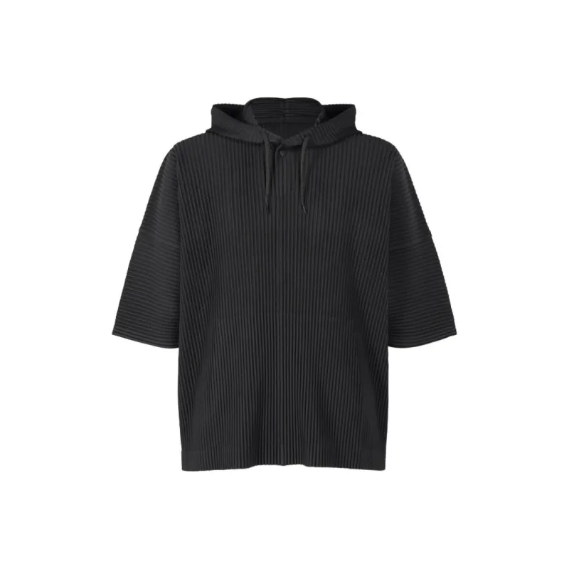 Homme Plissé Issey Miyake Mc June Plissé Hooded T shirt-0