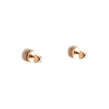 HERMES Rose Gold Stud Earrings Unisex Rose Gold