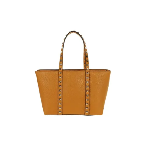 Valentino ROCKSTUD Calfskin One Shoulder Handbag Women's Brown