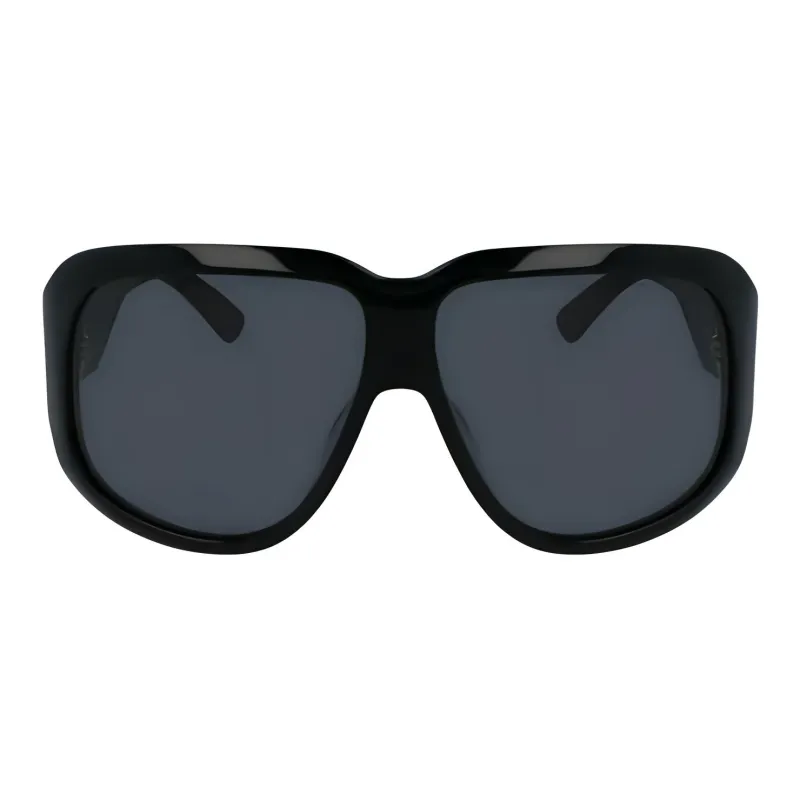 LONGCHAMP Acetate Irregular Shape Sunglasses Women's Black-1
