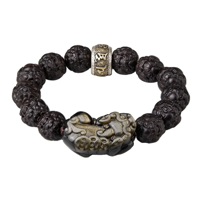 Yi Mingju Small Leaf Red Sandalwood Bracelets Unisex-0