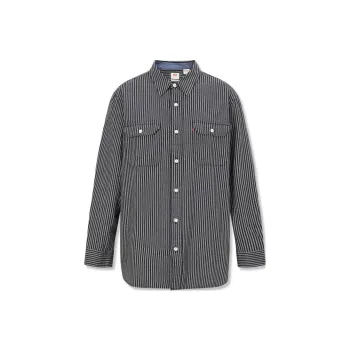 Levis Shirts Men Black White Stripes Multicolor