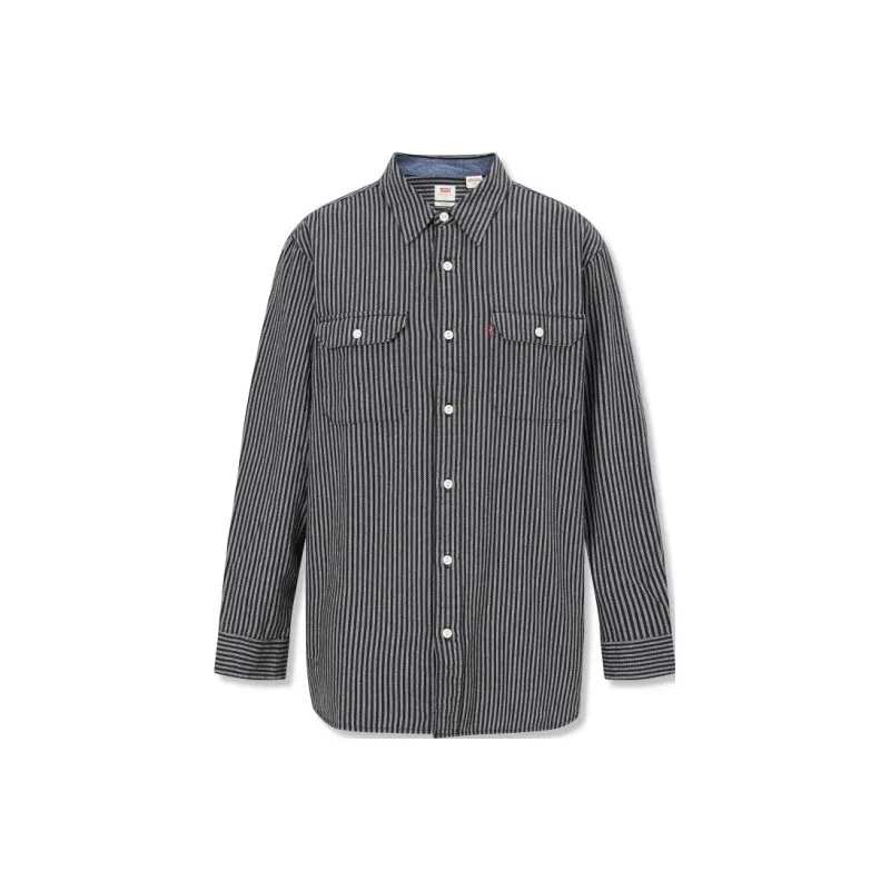 Levis Shirts Men Black White Stripes Multicolor-0