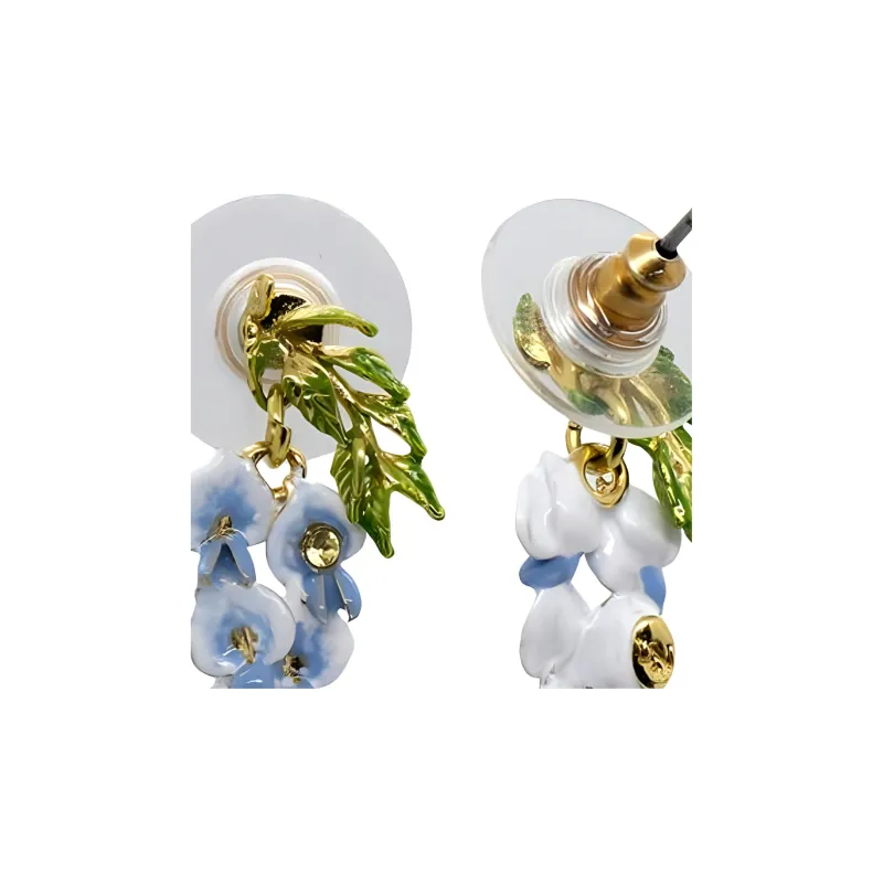 LES NEREIDES Gold Plated Stud Earrings Women's Blue-3