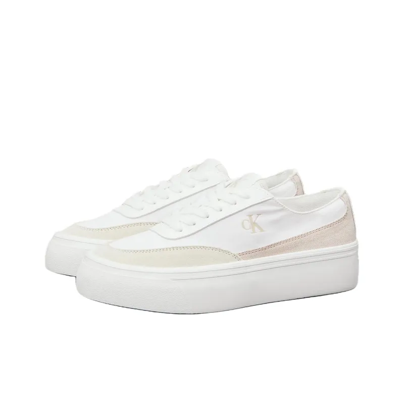 CKJ CALVIN KLEIN JEANS Low Top Canvas Shoes Women's Ivory-2