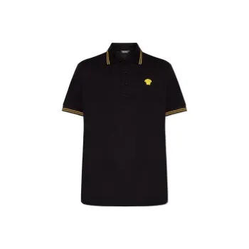 VERSACE Medusa Embroidered Short Sleeved Polo Shirt