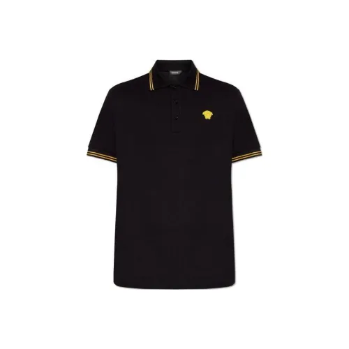 VERSACE Medusa Embroidered Short Sleeved Polo Shirt