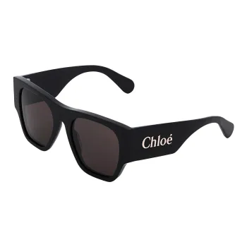 Chloe Acetate Irregular Shape Sunglasses Women's Black