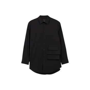 Y-3 Buttoned Curved Hem Shirt