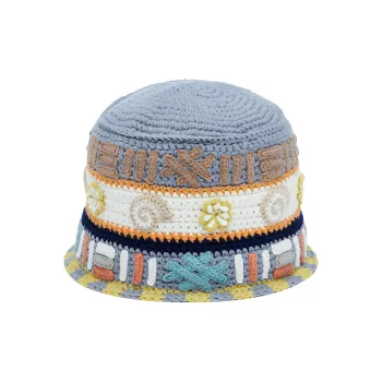LiNing Cotton-Acrylic Blend Bucket Hats Unisex Blue/Brown