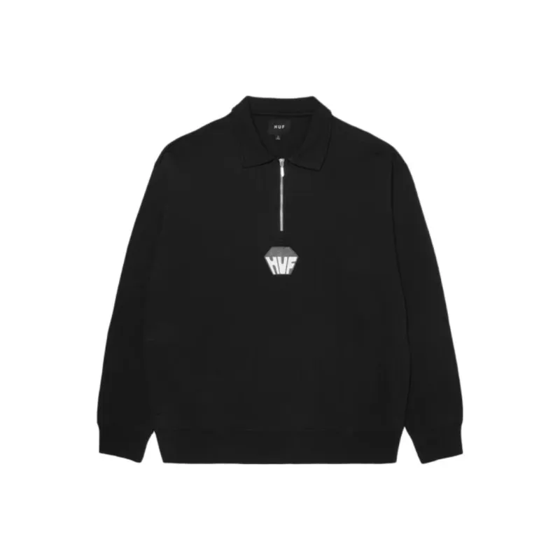 HUF Big Block 1/4 Zip Polo Shirt-0