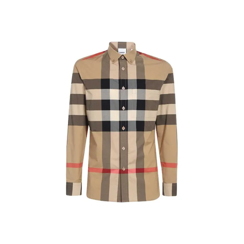 Burberry Shirts Men Khaki-0