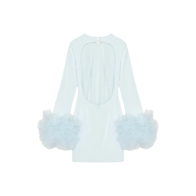 ZARA Long Sleeved Dress Women's Light Blue-1