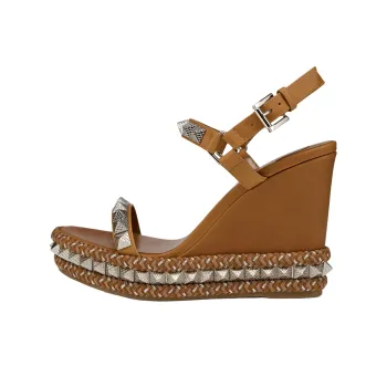 Christian Louboutin Pyraclou Studded Wedge Sandals Women's