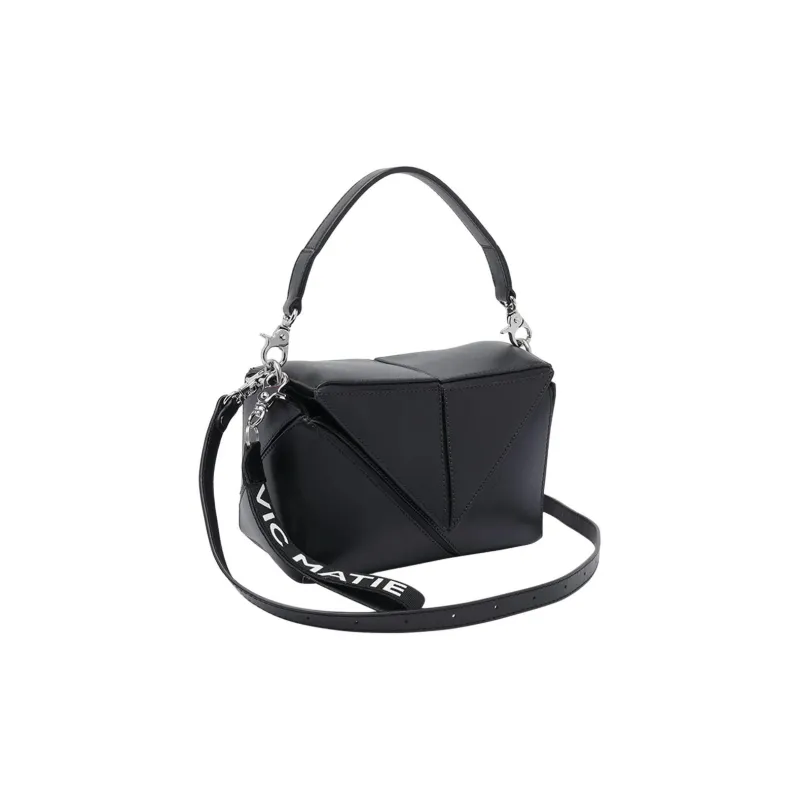 Vic Matie Calfskin One Shoulder Handbag Women's Black-1
