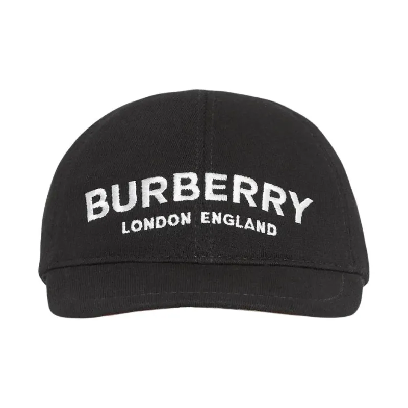 Burberry Cotton Baseball Caps Kids' Black-0