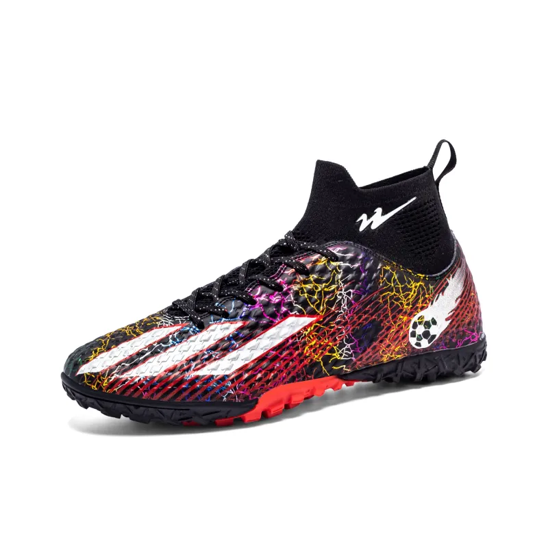 DOUBLE STAR 88 Breathable Lightweight Soccer Shoes Men's Black Silver-17