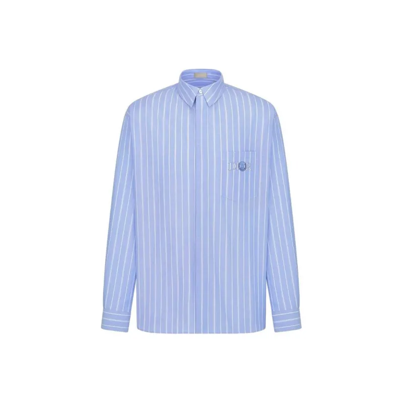 DIOR SS25 Summer Men's Clothing Collection Shirt Men's Blue-0