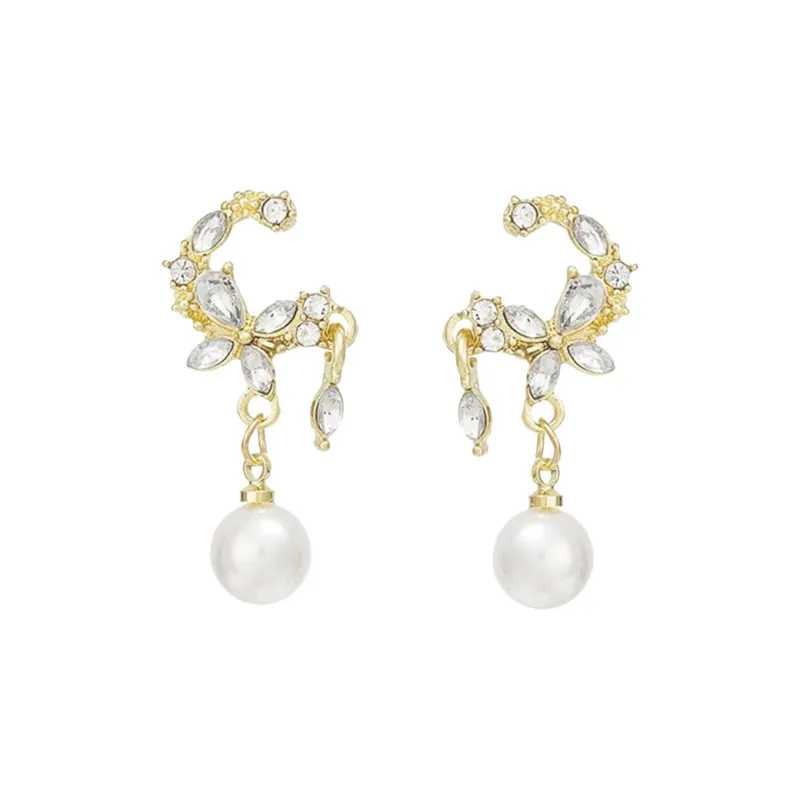 QIANFANGDAHUANGYE Zircon Earrings Women's-0