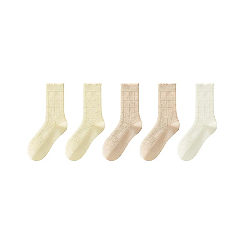 MIIOW Mid Calf Socks Women's 5 Pack-21