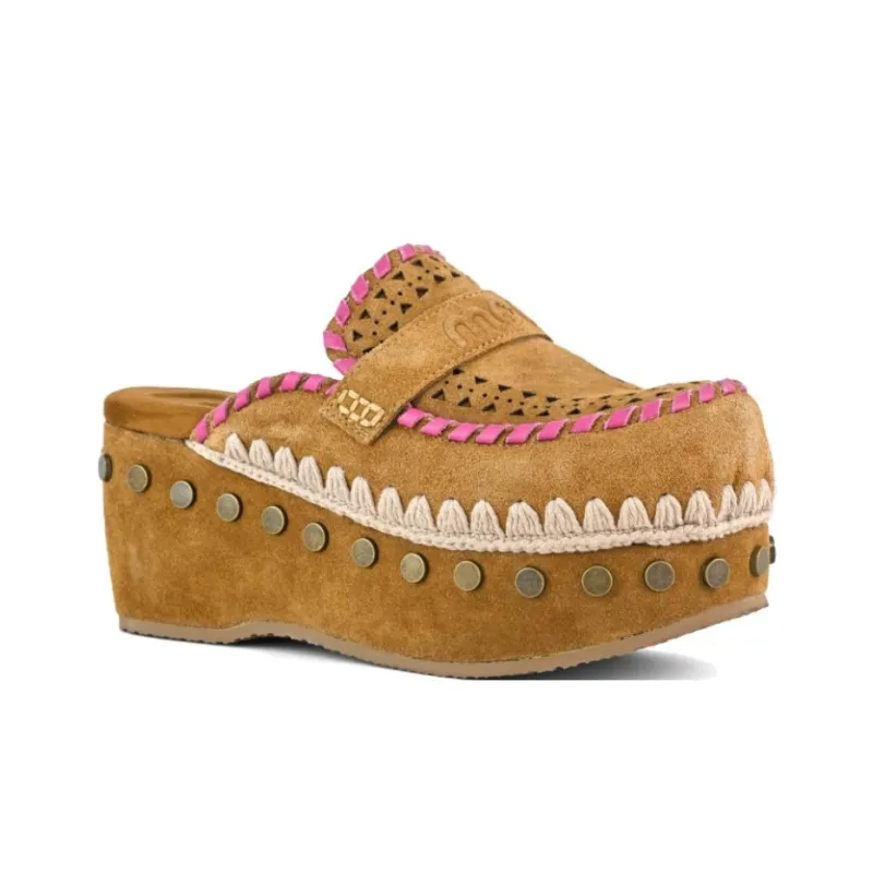 MOU Metal Abrasion Resistant Closed Toe Slippers Women's Brown-2