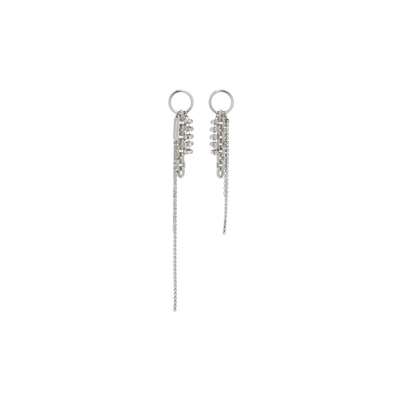 JUSTINE CLENQUET Palladium Plated Brass With Crystal Drop Earrings Unisex Silver-0