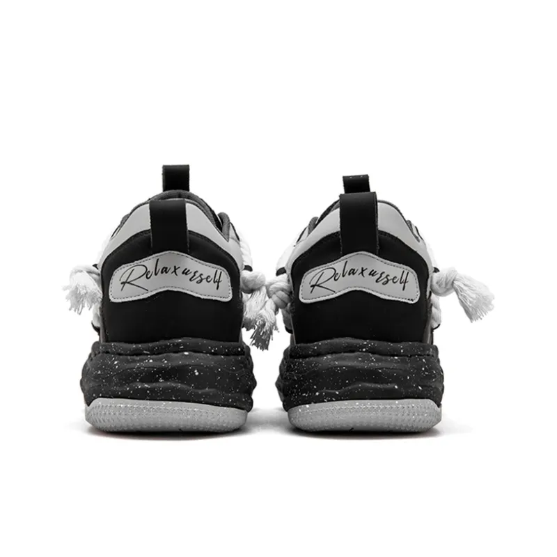 RELAXURSELF Slip Resistant, Abrasion Resistant, Lightweight, Height Increasing Low Top Skateboard Shoes Unisex-34