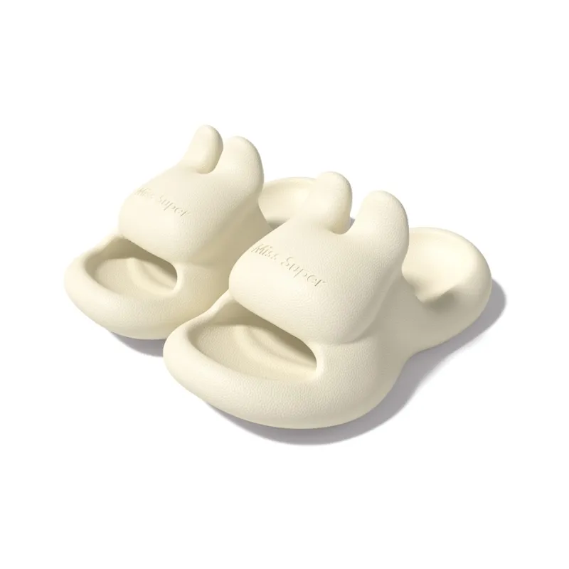 LATE TIME Cute Rabbit Women's Summer Eva Platform Slippers, Soft And Bouncy, Indoor Home Bathroom Use-8