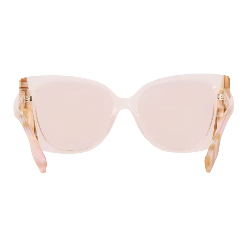 Burberry Plate Frame Irregular Shape Sunglasses Unisex Pink-2