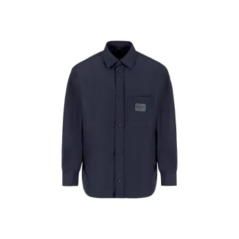 EMPORIO ARMANI Nylon Shirt Jacket With Patch Pocket And Logo Patch