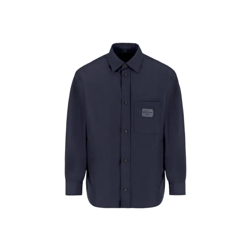 EMPORIO ARMANI Nylon Shirt Jacket With Patch Pocket And Logo Patch-0