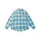 Long-Sleeved Blue Plaid