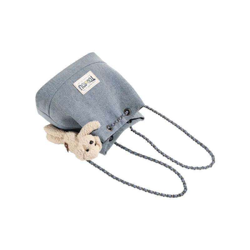 TOUTOU Fabric Backpack Women's Denim Blue-7