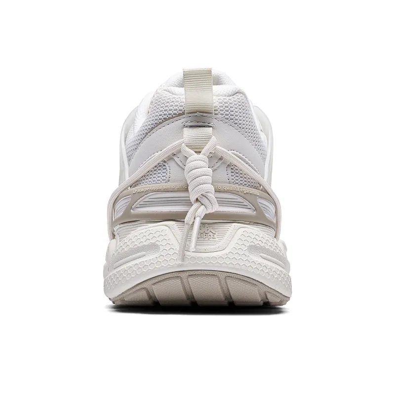 Kappa Back to Back Anti Slip Wear Resistant Low Top Chunky Sneakers Unisex Heron Feather White-4