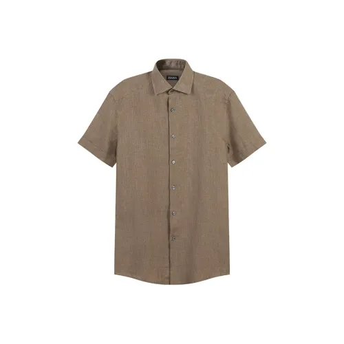 Ermenegildo Zegna Shirts Men Taupe