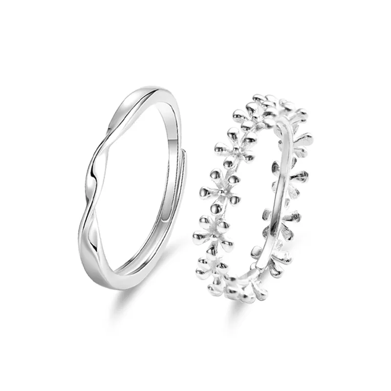 Crafts Women's S999 Fine Silver Rings Unisex-2
