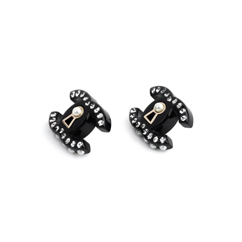 CHANEL Earrings Women's Black-1
