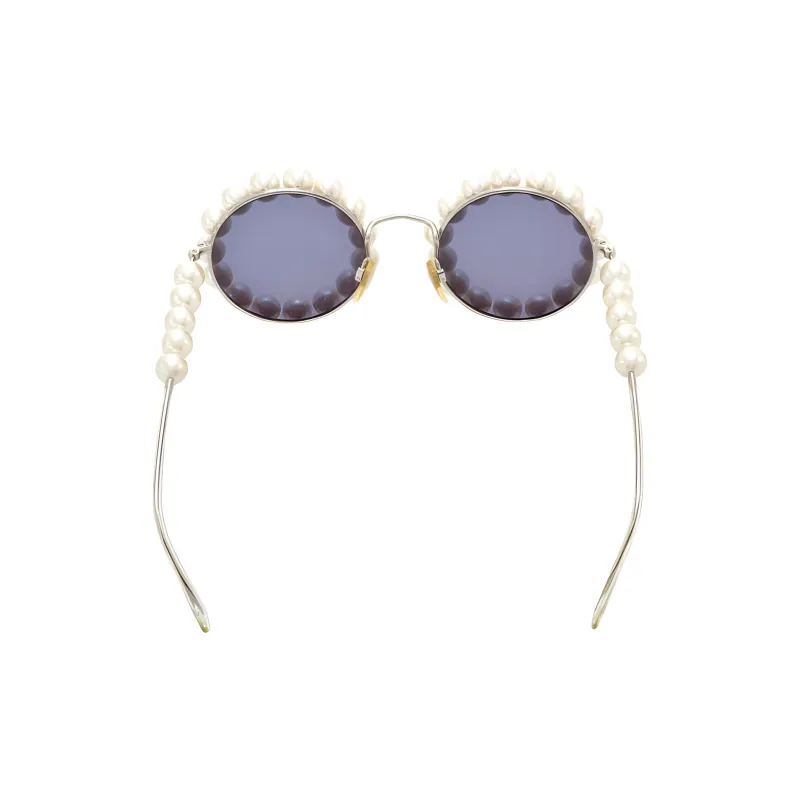 CHANEL 1993 Pearl trim Round frame Sunglasses-3