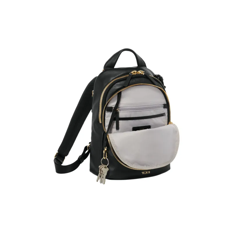 TUMI Leather Backpack Women's Black-2