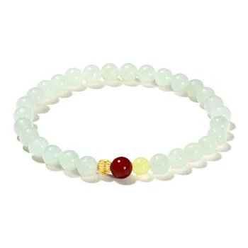 PUTUOSHANWENCHUANG Hetian Jade Bracelets Pale Greenish White Jade Unisex