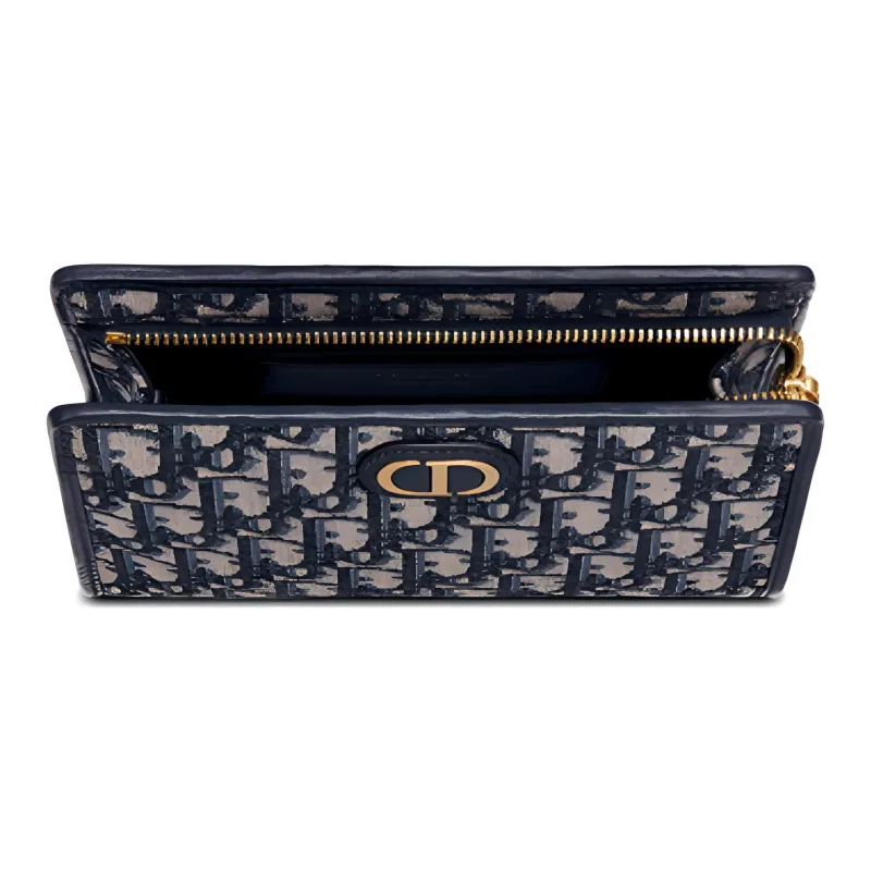 DIOR 30 Montaigne Canvas Handbag Clutch Small Size Women's Blue-2