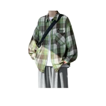 CHARLIE GOLF Shirt Unisex Plaid Green